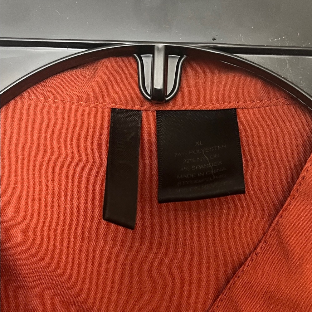Burnt Orange Button Down Short Sleeve Top - Picture 4 of 5